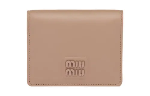MIU MIU Leather Wallet Small Women's Light Pink