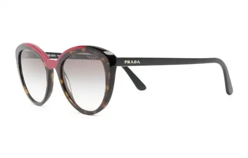 PRADA Plate Frame Cat Eye Sunglasses Women's Tortoiseshell