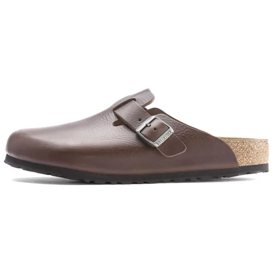 Birkenstock Boston Grip Leather Vintage Roast Brown