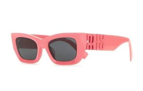 MIU MIU Plate Frame Rectangular Sunglasses Women's Pink