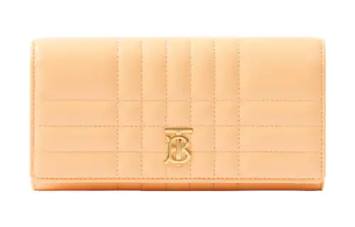 Burberry Lambskin Wallet Regular Women's Orange