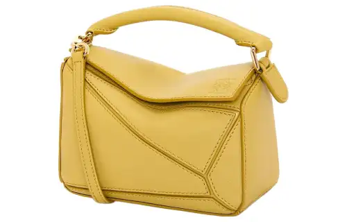 LOEWE Puzzle Cow Leather Geometric Puzzle Bag, Handbag, Shoulder Bag, Crossbody Bag Mini Women's Bright Ochre