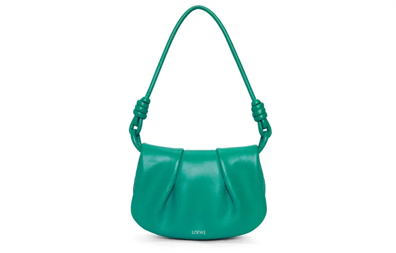LOEWE Bright Nappa Cow Leather Crossbody Bag, Shoulder Bag Women's Emerald