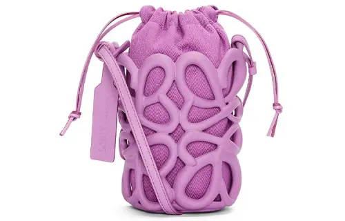 LOEWE Anagram Lightweight Foam Rubber Bucket Bag, Shoulder Bag, Crossbody Bag Regular Women's Rock Rose Pink