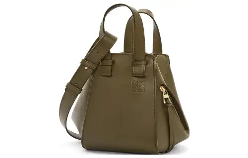 LOEWE Hammock Cow Leather Shoulder Bag, Crossbody Bag, Handbag Regular Women's Dark Khaki Green