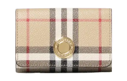 Burberry Leather Wallet Women's Beige