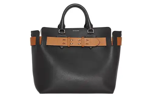 Burberry Leather One Shoulder Handbag Medium Women's Black