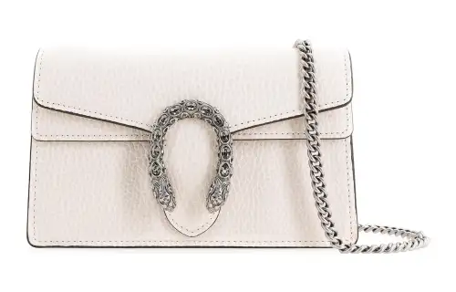 GUCCI Dionysus Leather Flap Bag Shoulder Bag, Crossbody Bag Extra Mini Women's White