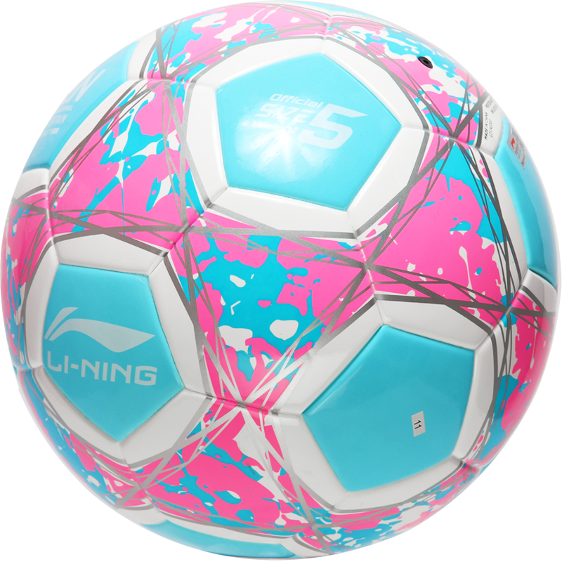 Li Ning Size 4 5 Size Soccer Ball TPU Machine Stitched Soccer Ball Unisex Light Blue Pink