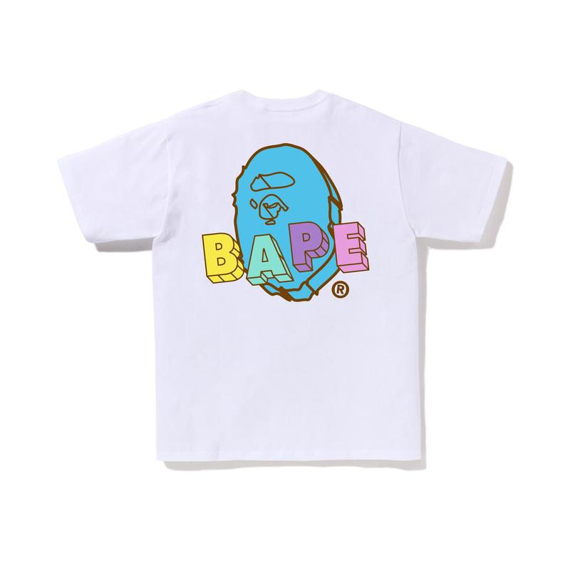 Мужская футболка A BATHING APE с объемными буквами (белая) — фото 10
