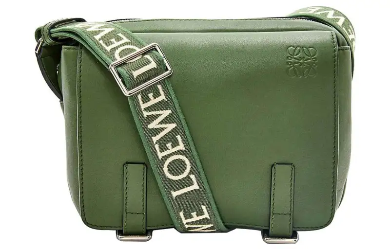 LOEWE Cow Leather Messenger Bag, Shoulder Bag, Crossbody Bag Extra Small Men's Hunter Green