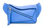 LOEWE Puzzle Cow Leather Fanny Pack Mini Women's Blue
