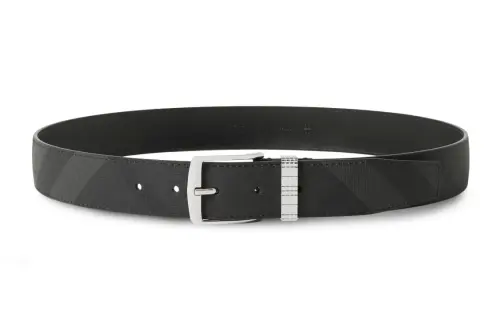 Burberry Leather Belts Men's Black Width 3.5cm