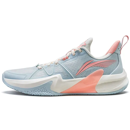 LINING Speed Basketball Shoes Men Low-Top Blue Pink