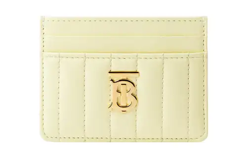 Burberry Quilted Leather Card Holder Women's Cold Lemon
