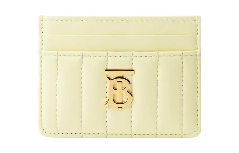 Burberry Quilted Leather Card Holder Women's Cold Lemon