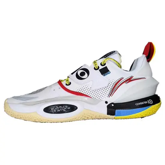 LINING All City 10 Basketball Shoes Men Low-Top White Red/Yellow
