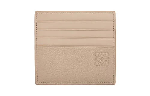 LOEWE Soft Grain Cow Leather Card Holder Men's Sand