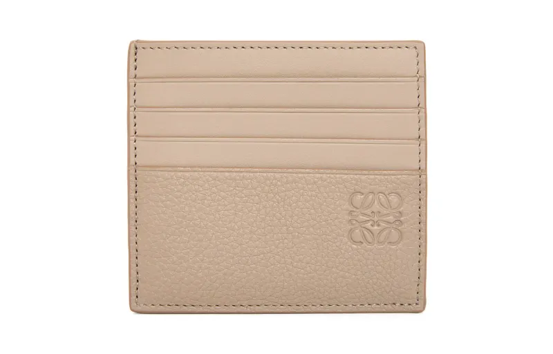 LOEWE Soft Grain Cow Leather Card Holder Men's Sand