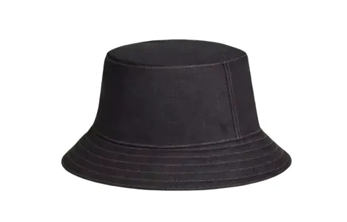 HERMES Polyester Bucket Hats Unisex Black