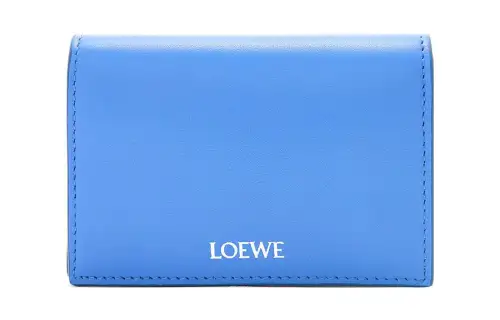 LOEWE Nappa Cow Leather Card Holder Men's Blue/Gray