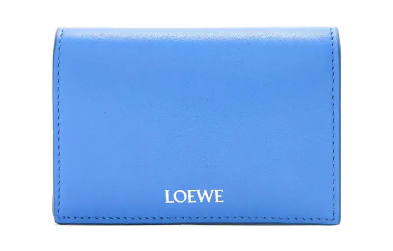 LOEWE Nappa Cow Leather Card Holder Men's Blue/Gray
