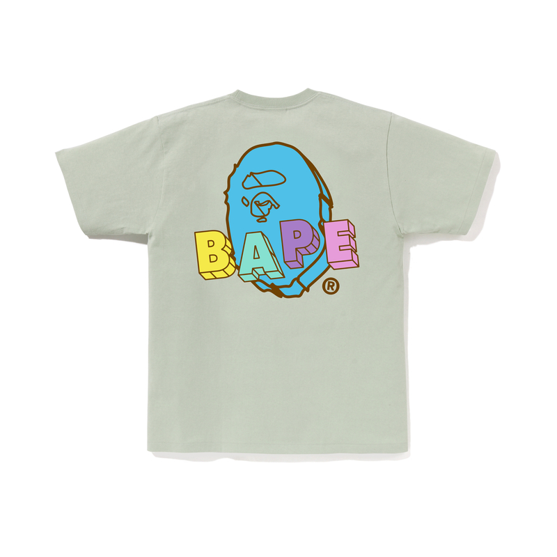 Мужская футболка A BATHING APE с объемными буквами (белая) — фото 8