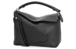 LOEWE Puzzle Grained Calfskin Handbag, Shoulder Bag, Crossbody Bag Regular Men's Black