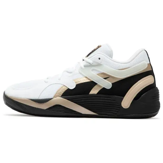 PUMA Trc Blaze Basketball Shoes Men Low-top White/Black/Gold