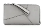 LOEWE Puzzle Cow Leather Card Holder Women's Asphalt Gray
