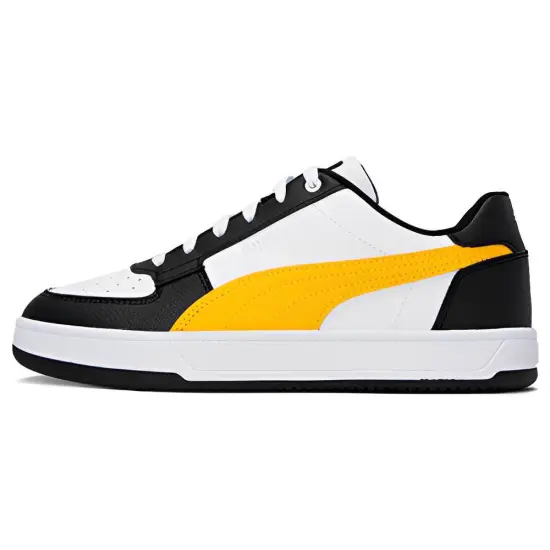 PUMA Caven Series Skateboarding Shoes Unisex Low-top Black/White/Yellow