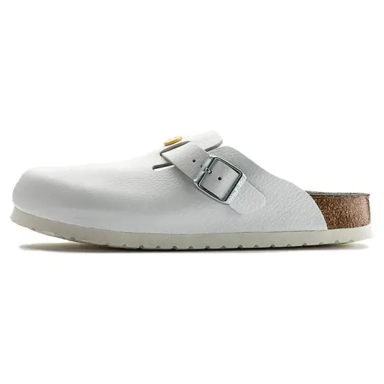 Birkenstock Boston Esd Natural Leather Narrow Fit Sandals 'White' Women's