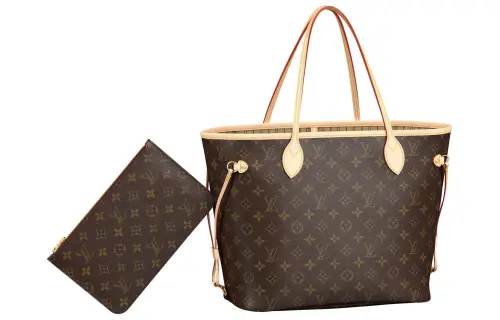 LOUIS VUITTON NEVERFULL Coated Canvas With Cow Leather Trim Tote Bag, Shopping Bag, Handbag Medium Women's Brown