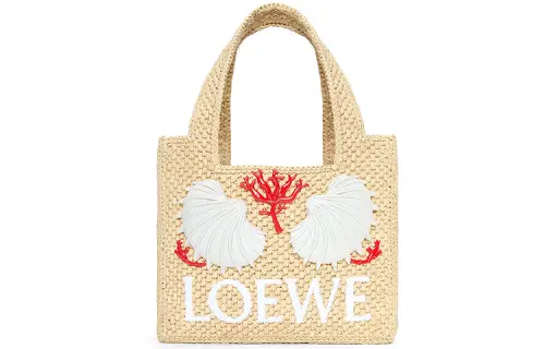 LOEWE Raffia Fiber Tote Bag, Shopping Bag, Handbag Mini Women's Natural