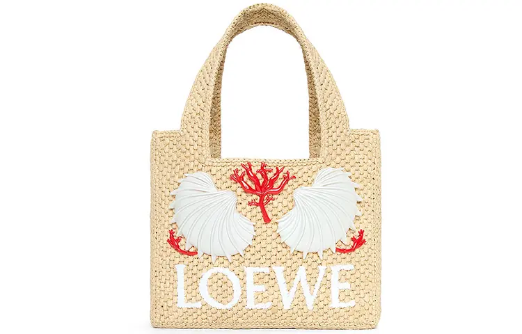 LOEWE Raffia Fiber Tote Bag, Shopping Bag, Handbag Mini Women's Natural