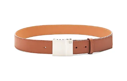 LOEWE Cow Leather Belts Men's Brown Width 3.5cm