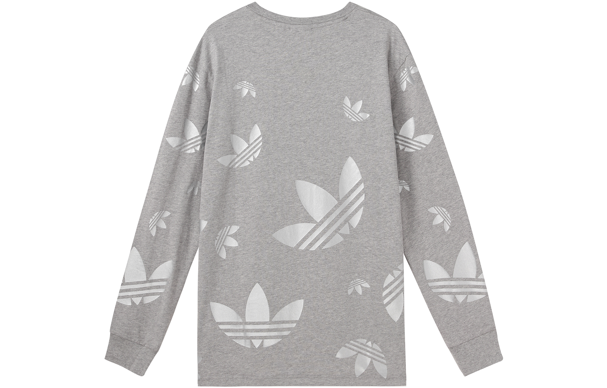 Мужской лонгслив adidas originals Trefoil Ref/Met Ls Tee (серый) — фото 2