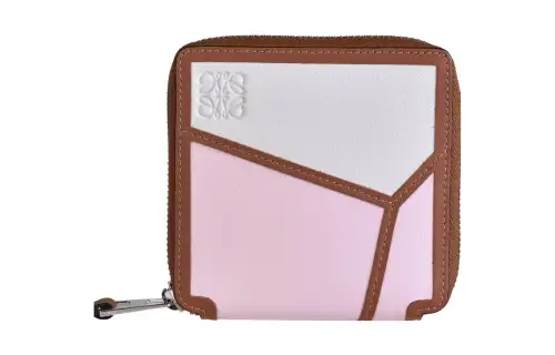 LOEWE Leather Wallet Women's Beige/Pink/Brown