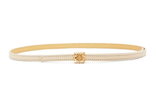 LOEWE Cow Leather Belts Women's Ecru Width 1CM