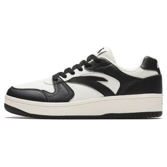 Anta Anti Slip And Wear Resistant Lightweight Low Top Skateboard Shoes Men's Black White