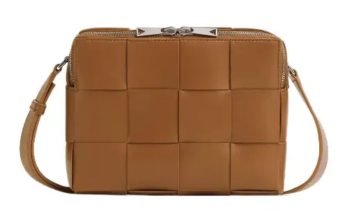 Bottega Veneta CASSETTE Calfskin Shoulder Bag Men's Brown