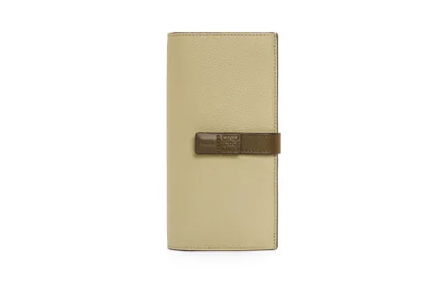 LOEWE Calfskin Wallet Large Women's Sage Green/Dark Khaki Green