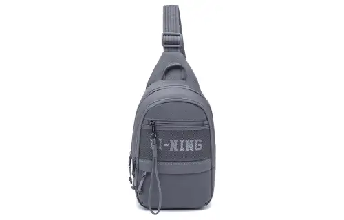 Li Ning Sports Life Collection Athleisure Polyester One Shoulder Crossbody Sling Bag Regular Unisex Shadow Gray