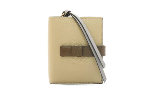 LOEWE Soft Grain Calfskin Wallet Women's Sage Green/Dark Khaki Green