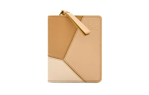 LOEWE Puzzle Classic Calfskin Wallet Women's Gray/Gold