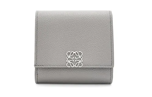 LOEWE Pebble Texture Calfskin Wallet Small Women's Gray