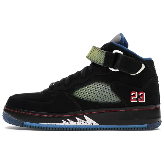 JORDAN Ajf 5 Black Blue Ribbon Varsity Red