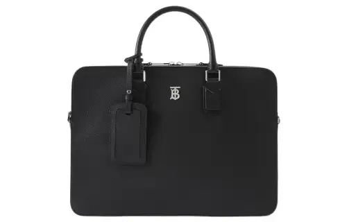 Burberry Calfskin Portable Briefcase Medium Men's Black