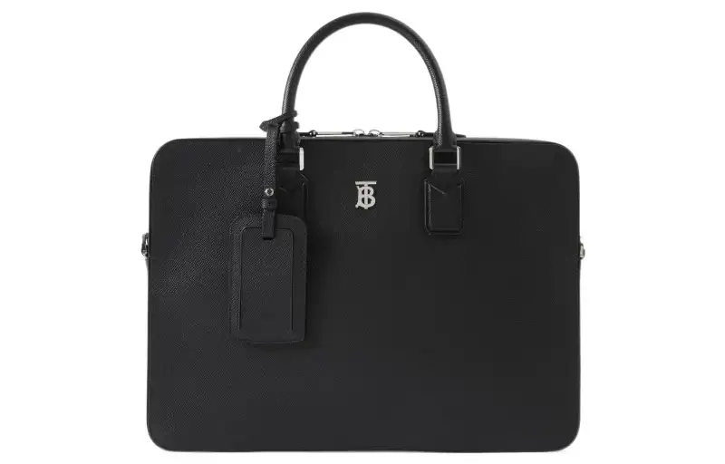 Burberry Calfskin Portable Briefcase Medium Men's Black