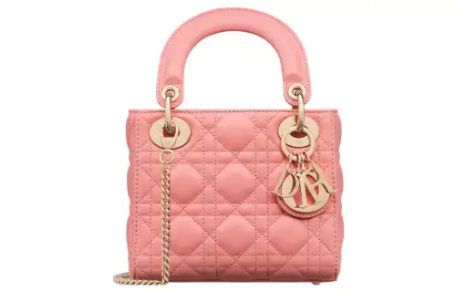 DIOR Lady Dior Sheepskin Handbag, Shoulder Bag, Crossbody Bag, Handbag Mini Women's Light Pink